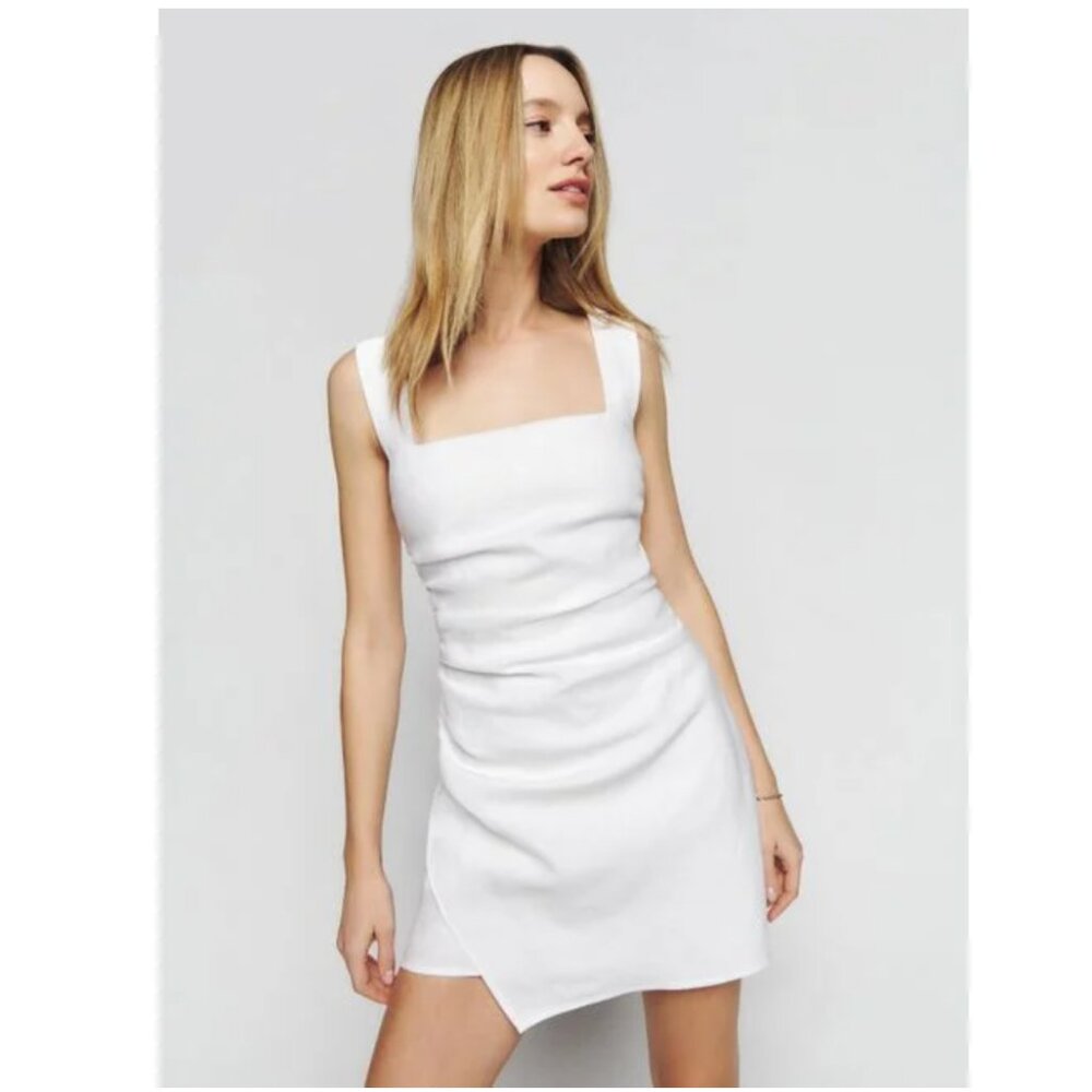 Reformation White Kerrigan Linen Dress